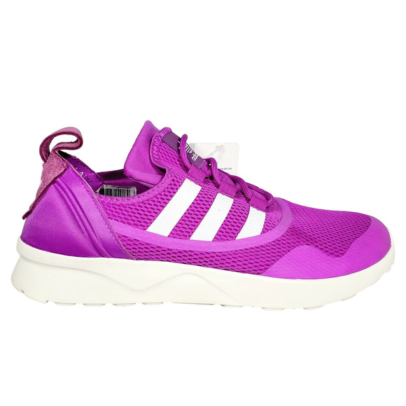 adidas Originals ZX Flux ADV Virtue W Running Shoes Size 9.5 Shock Purple/White - Picture 3 of 7